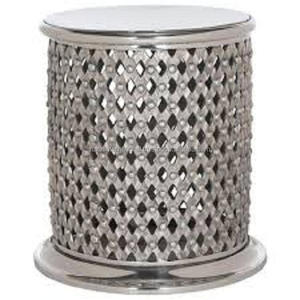 Elegante taburete de metal con forma de tambor elegante para el hogar, hotel, casa de campo, apartamento u oficina en casa, taburetes decorativos - Product Image 4