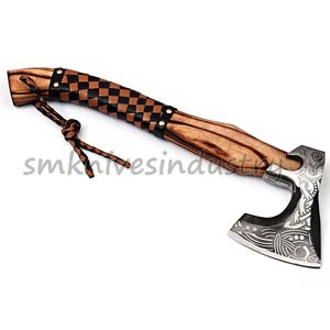 Hacha hecha A mano vikinga con funda de cuero, para exteriores, Smk1945 - Product Image 2
