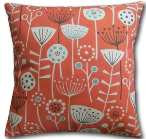 Funda de cojín cuadrada naranja con estampado de plantas, estilo vintage, decoración para el hogar - Product Image 1