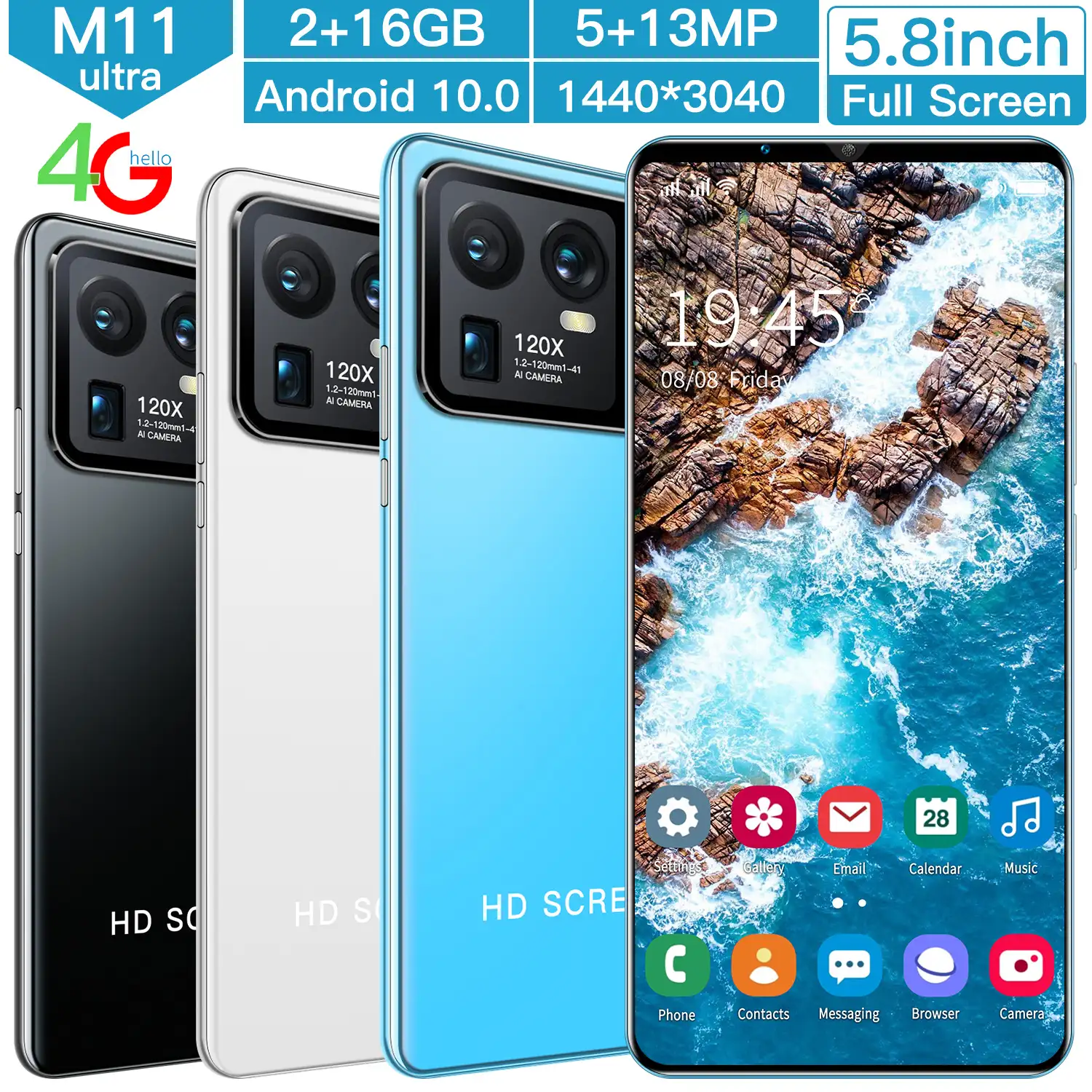2021 חדש M11 smartphone 2GB + 16GB sim הכפול 6.3 אינץ באינטרנט עבודות באמצעות אנדרואיד טלפונים ניידים 4g