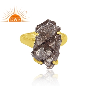 Bague empilable en argent sterling 925 avec météorite brute naturelle pour fabricant de bijoux pour femmes - Product Image 2