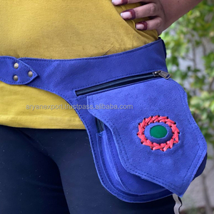 New Classic Handmade Real Genuine Leather Waist Bag with Adjustable <b>Belt</b> Unique Western <b>Festival</b> Fanny Pack Hip Waist Thigh Bags - Product Image 2