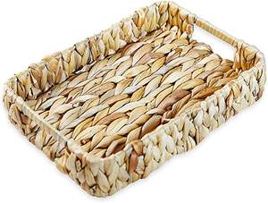 Juego de 3 bandejas de ratán pequeñas, medianas y grandes con asas, estilo bohemio, regalos de boda más ligeros, diseño único - Product Image 2