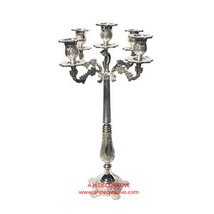 Pièce maîtresse de mariage faite à la main candélabre carré en cristal côtelé avec décoration votive élégante en métal suspendu - Product Image 5