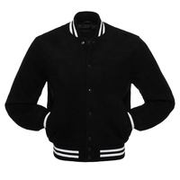 Blouson bombardier en laine pour hommes, nouveau Design 2019, veste de couleur noire, avec garniture en cuir