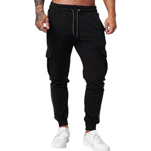 Pantalons de sport en coton Spandex, de Fitness, extensible, Premium, poches vierges, personnalisé, pour hommes - Product Image 3