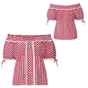 OEM Damen Bavarian Blouse Trachten Bavarian Traditional Oktoberfest Festival Cotton Women Damen Blouse German Blouses - Product Image 3