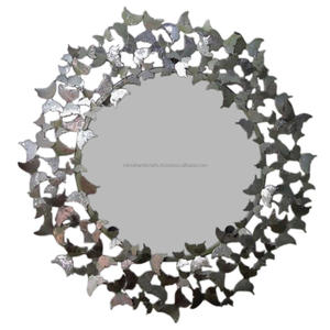 Vente en gros de miroir grande maison crochet de suspension en métal doré miroir mural de décoration en fer forgé art de décoration pour le salon - Product Image 4