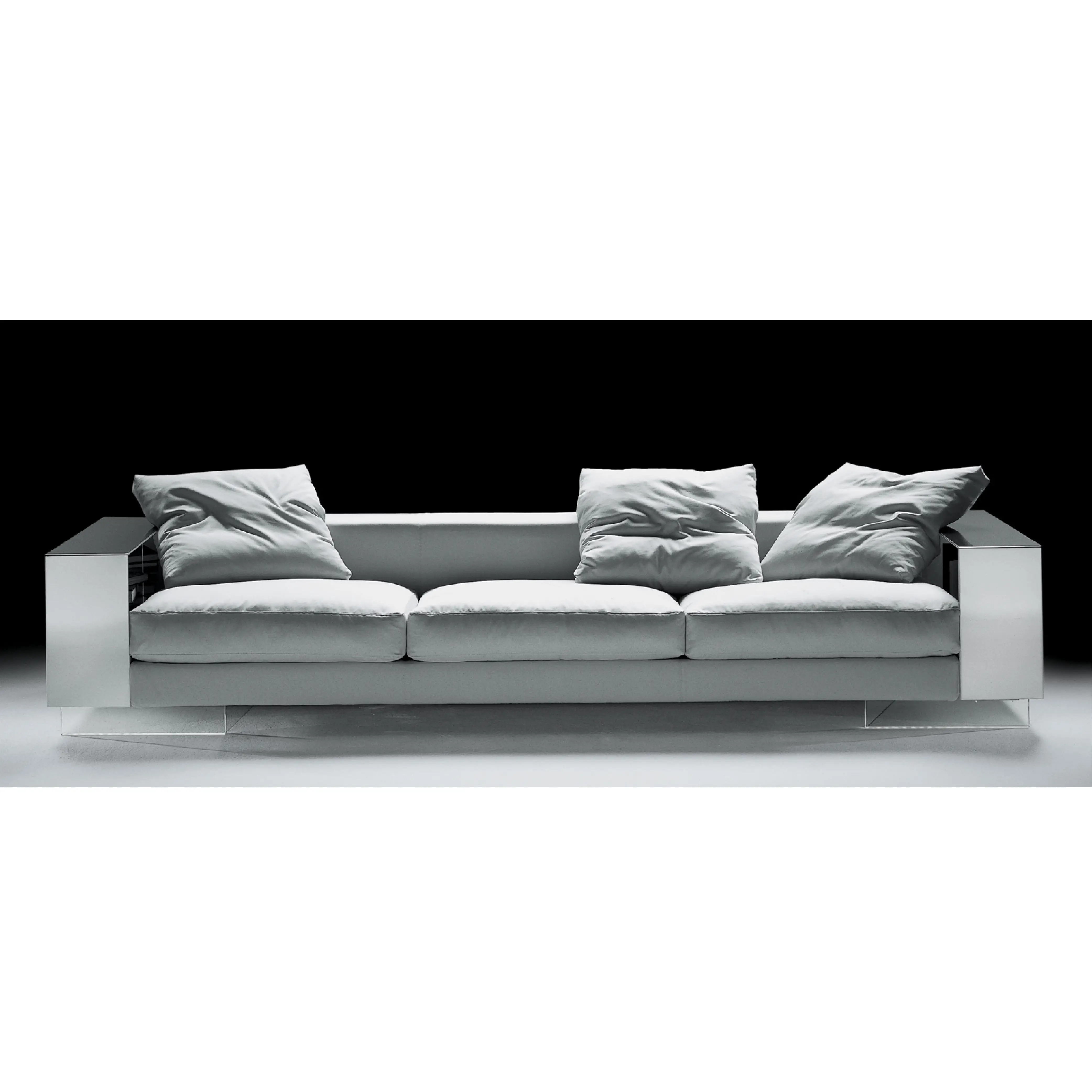 Sofa Kain Putih Kustom Kursi 3 Besar Nyaman Modern Mewah