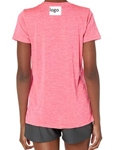 Camiseta de manga corta con cuello en V para mujer, ropa de punto importada con cierre a máquina, 100% - Product Image 2