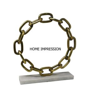 Fantaisie en aluminium brut moulé couleur or chaîne en métal Design indien artisanat Sculpture pour la décoration de la maison utilisation à un prix abordable - Product Image 2