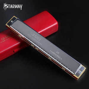 Harmonica diatonique polyphonique QiMEI en acier inoxydable à 28 trous, tonalité Do, instrument de musique pour débutant - Product Image 1