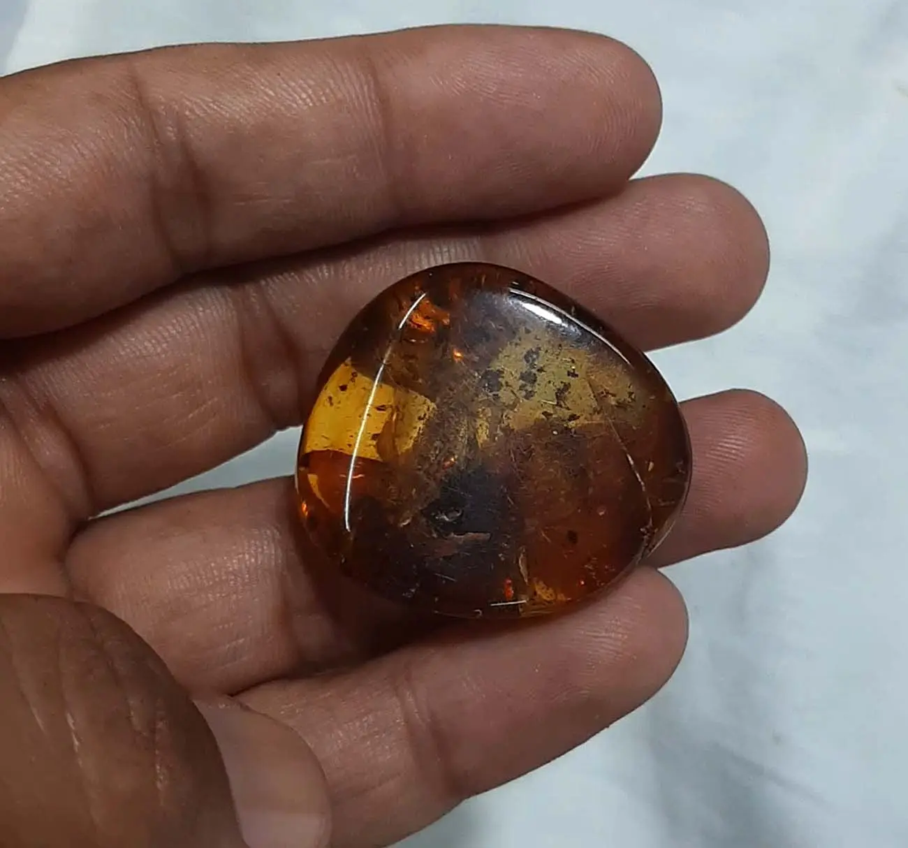 Perhiasan antik batu Polandia Amber halus longgar permata Cabochon untuk ukiran permata perhiasan