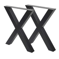 Ensemble de 2 pieds de Table en forme de X, pieds de Table en métal forgé, haute qualité
