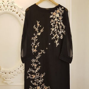 2021 elegante bordado Kurta pantalón diamante encaje botón sostenible lentejuelas Natural Nuevo Fiesta/vestido de novia últimos patrones - Product Image 1