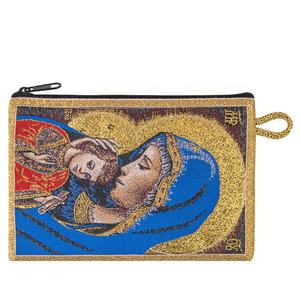 Cartera y Monedero Tejidos con Iconografía Cristiana de la Virgen María y el Niño Jesús, Regalo Católico - Product Image 1