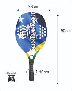 Raquettes de beach tennis sur mesure 100% fibre de carbone pour padel/espade avec logos et combinaisons de couleurs 320-340g 50cm - Product Image 2