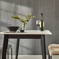 Ensemble de table à manger en panneaux de bois, style industriel moderne, hauteur réglable, table rectangulaire pour la maison, la cuisine