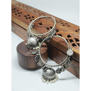 Boucles d'oreilles de style indien pour femmes et filles, bijou en laiton et argent, nouvelle tendance, vente en gros, - Product Image 3