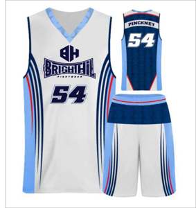 Vente en gros de nouveaux ensembles de maillots de basket-ball sportifs, ensemble short réversible, uniforme de basket-ball en sergé avec motif personnalisé - Product Image 1