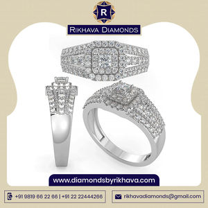 Compra en línea de anillos de moda con diamantes de oro blanco de 10K, regalo empaquetado a buen precio - Product Image 2