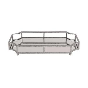 Plateau de service en aluminium plaqué or Plat décoratif de mariage d'hôtel élégant Plateau de service de table de fantaisie pour usage domestique Vente à chaud - Product Image 2