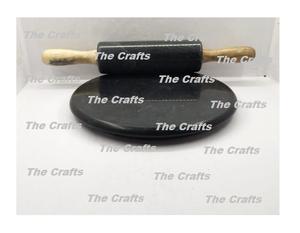Ensemble rouleau à pâtisserie et planche en marbre de forme ronde pour accessoires de cuisine Chakla Belan à prix compétitifs - Product Image 6