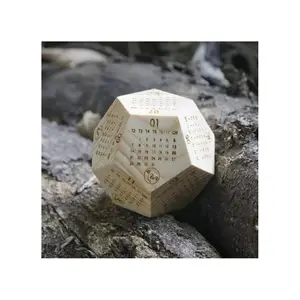 Calendario hexagonal de madera, oferta de 12 meses en la oficina