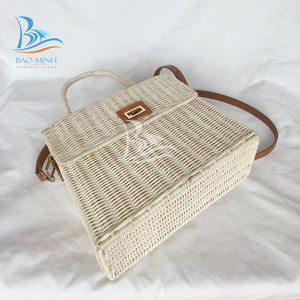 Bolso de mano informal con mango de dama vintage, ratán cuadrado con forro de algodón y patrón de personajes, diseño de moda - Product Image 3