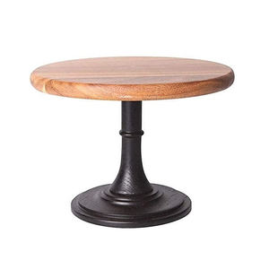 Top tendance bois haut anniversaire gâteau support vaisselle gâteau serveur décoratif tasse gâteau support de service pour Table de fête d'anniversaire - Product Image 5