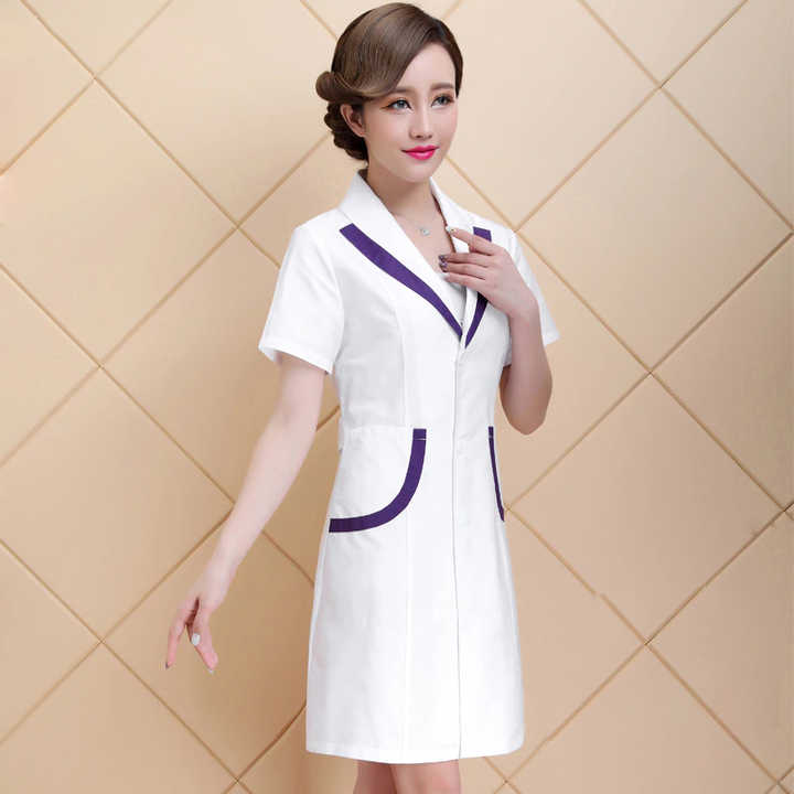 Doctors Pharmacist Women's Robe Slim Multicolor Nursing Coat Spa Work Clothes Beauty Salon White Robe Anti-Wrinkle Overalls Suit