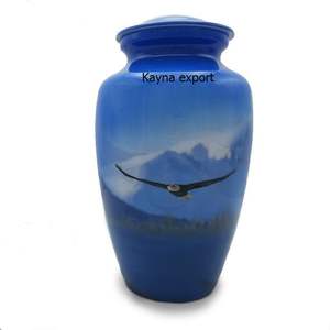 Adhesivo único pegado urna de metal para adultos para la venta al por mayor Venta caliente metal pájaro impreso adulto cremación al por mayor urna barata para la venta - Product Image 6