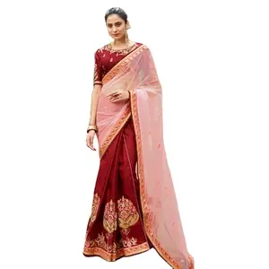 El hermoso Sari indio de seda suave de color claro en tarifa al por mayor Shari Sari Ropa Étnica Dgb Exports 2023 colección niñas