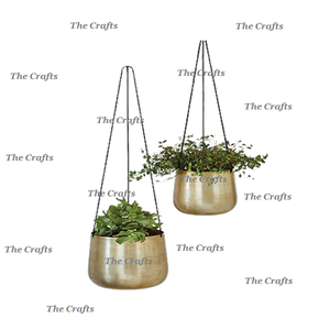 ชุดที่แขวนกระถางเหล็กสีดำและสีทองกระถางต้นไม้แบบแขวนสามรูปทรงแตกต่างกันสำหรับใช้ในบ้านและสวน - Product Image 3