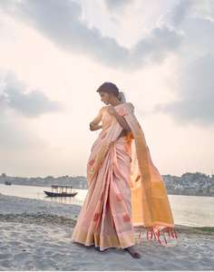 Abito da cerimonia nuziale stile Banarasi in seta con Design per donna a prezzo all'ingrosso <span class=keywords><strong>bazar</strong></span> - Product Image 3