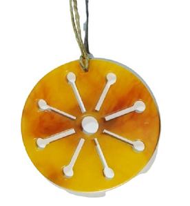 Décoration intérieure de noël en résine jaune, pièces, en forme d'arbre de noël, art suspendu - Product Image 2