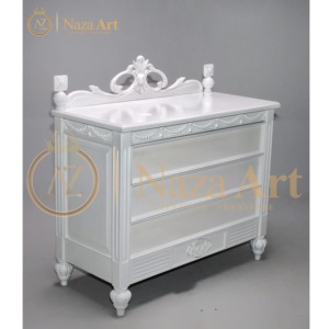 Tocador de lujo de madera sólida para bebé, mueble con mesa de cambio - Product Image 1