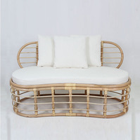 Chaise longue contemporaine en rotin Wesi avec housse amovible pour la maison, le salon et la salle à manger