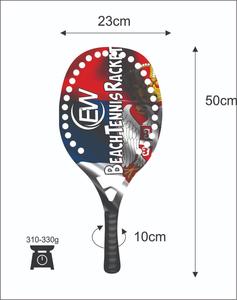 Raquetas de Tenis y Playa Hechas a Medida, Cara de 20 mm, Peso de 310-330 g, Longitud de 50 cm, Empuñadura de Fibra de Carbono y Red de Fibra de Vidrio - Product Image 4
