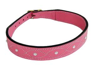 Collar de perro acolchado de alta calidad con decoración de remache sólido de estilo occidental y característica enjoyada para uso de mascotas y entrenamiento - Product Image 4