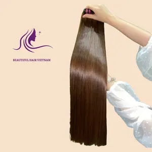 Mooie Bone Steil Haar Bruin Vietnamese Hoge Kwaliteit Bone Straight Langdurige Ruwe Haar, Hair Extensions, ruwe Haar Vendor