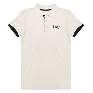 Camiseta de manga corta para hombre, polo informal liso con logotipo personalizado de algodón y poliéster, precio al por mayor, alta calidad, Verano - Product Image 2