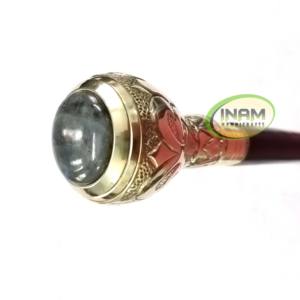 <b>Vintage</b> Quality Handmade Wooden Walking <b>Stick</b> with Beautiful Brass Silver Handle / Wooden Walking Canes with Brass Knobe Handle - Product Image 1