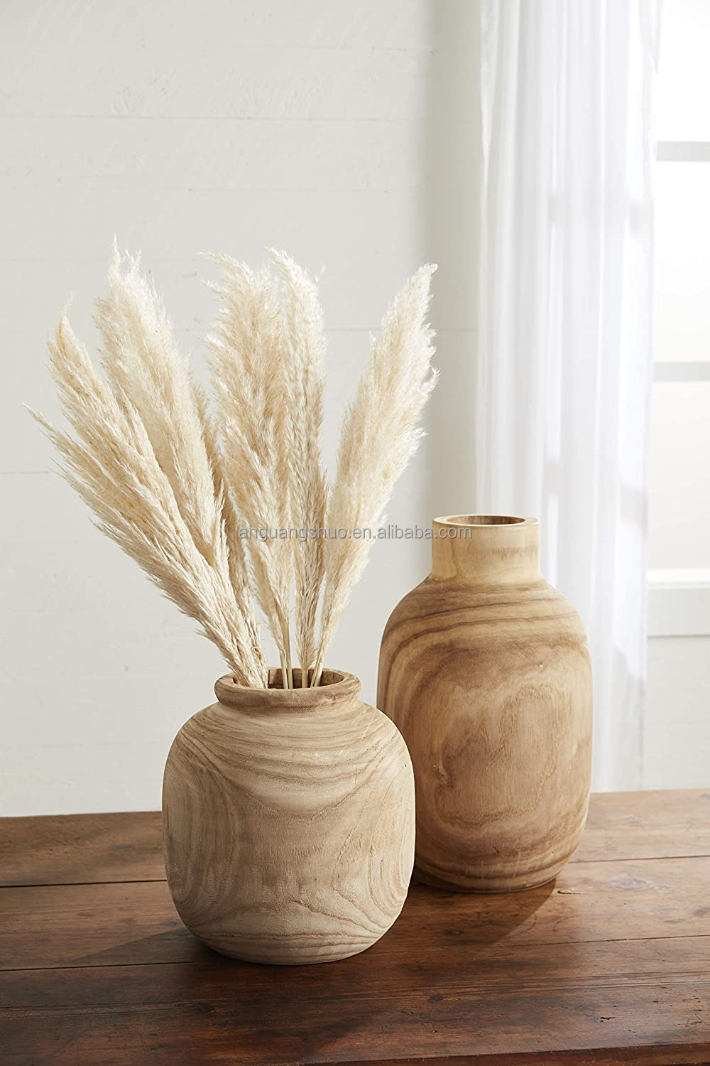 Briful Vaso In Legno Di Frassino Naturale 23,5 Cm: Artigianale Per Fiori Secchi E Decorazione Casa