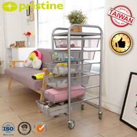 Tiroirs de rangement domestiques modernes en acier à 6 mailles, durables et peu encombrants, avec roulettes, pour salle de bain et vêtements, vente en gros, Taïwan