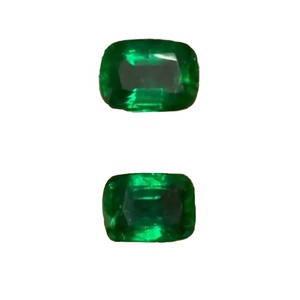 ธรรมชาติได้รับการรักษา3.80 Cts จับคู่รูปร่างเบาะคู่ของแซมเบียมรกตโดย Sadiya นานาชาติ - Product Image 1