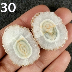 Paire de tranches de stalactite de quartz solaire, cabochons en pierres précieuses naturelles, pierres brutes pour la fabrication de bijoux, fournisseur en gros, article durable, cadeau - Product Image 1