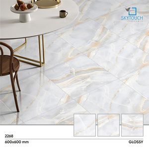 Carrelage de sol en céramique indienne, 100% pièces, prix de gros, carrelage en porcelaine poli, style ancien, gris, blanc, pour salon - Product Image 2