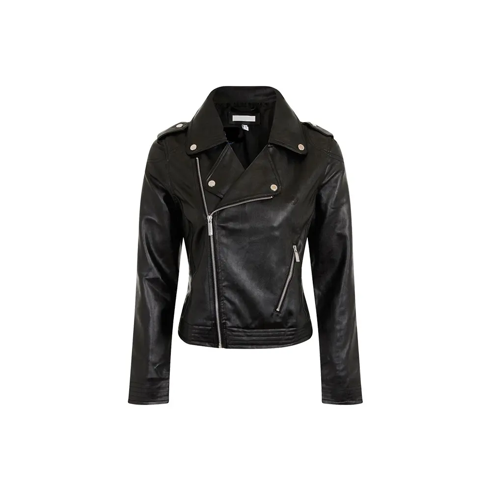 Latest Women's Genuine Leather Jacket/Ladies Fashion Real Leather Biker Jacket/Unique Design Biker Fashion Leather Jacket