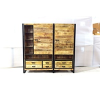 Armoire à tiroirs vintage en bois de manguier massif, extensible, design industriel moderne, grande capacité de rangement, chambre à coucher, salon, bureau